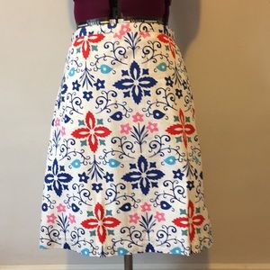 Boden printed cotton A-line skirt